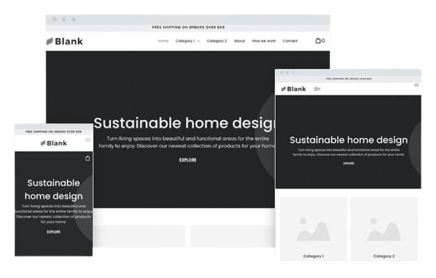 Blank store websites