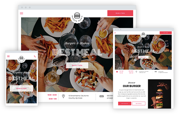Burger Restaurant websites
